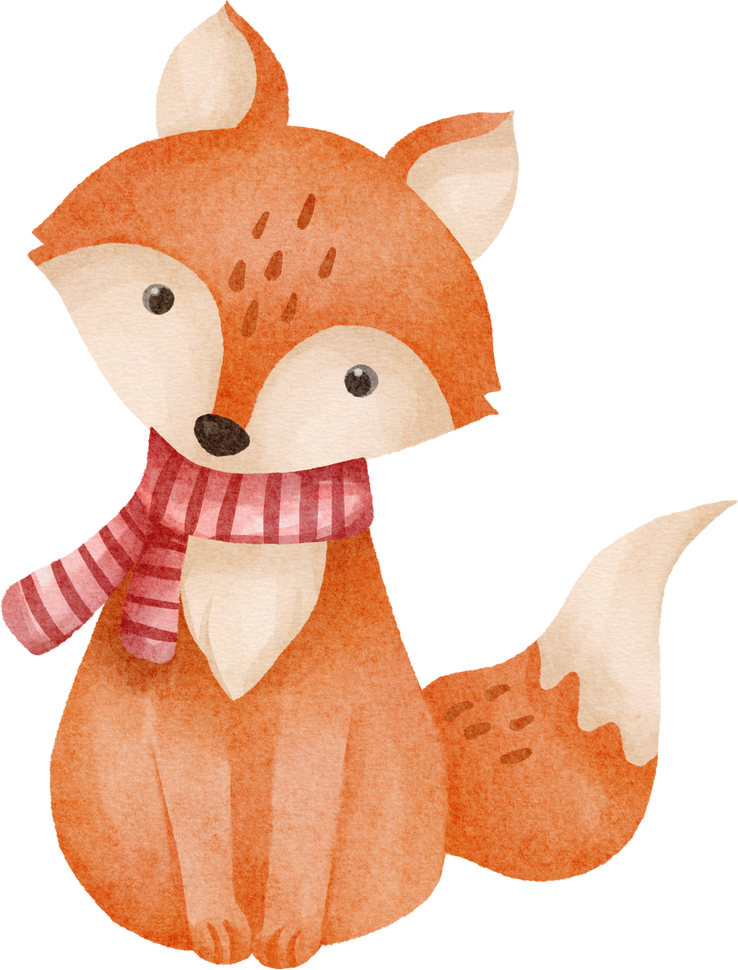 watercolor cute fox